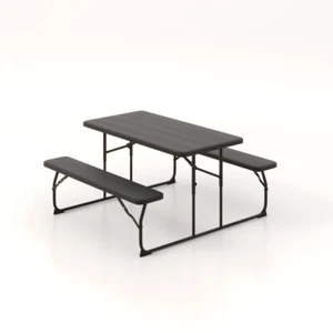 In/Outdoor Folding Picnic Table & 2 Benches Set 4 People Garden Dining Furniture - Picture 1 of 13