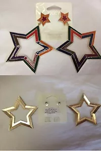 Orecchini a con due Stelle Lunghi 10cm - Multicolore - Ouly - Nuovi - Imagen 1 de 1