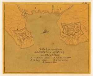 Original antique print Widow of the two Fortresses of Invado and Savona Italy - Picture 1 of 1