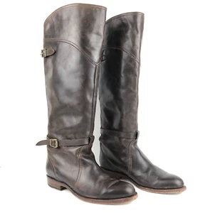 Frye DORADO Vintage Equestrian Tall Boots Women 9 Brown Leather Made in Spain - Picture 1 of 8