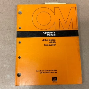 John Deere 495D WH OPERATORE ESCAVATORE MANUALE GUIDA MANUTENZIONE LIBRO JD - Foto 1 di 6