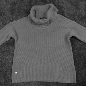 Ralph Lauren Jumper Womens Medium Grey 100% Cotton Knit Roll Turtle Neck - Picture 1 of 16