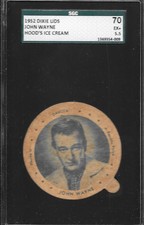 SGC 5.5 EX+ JOHN WAYNE 1952 DIXIE LIDS HOODS ICE CREAM HOODSIE TOP GRADED *TPHLC