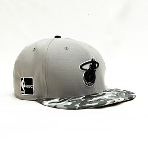 Miami Heat '47 Snapback Hat Cap Hardwood Classics HWC Black Flame Camo Bill - Picture 1 of 7