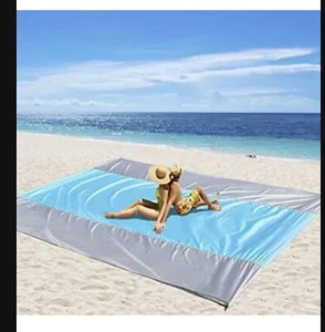 Beach Blanket Sandproof 118" x 110" Beach Mat Sand Free Waterproof Beach - Picture 1 of 5