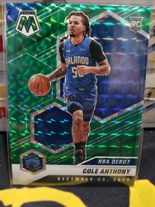 COLE ANTHONY 2020-21 Panini MOSAIC NBA Debut GREEN HOLO PRIZM Rookie Card, SP - Picture 1 of 2
