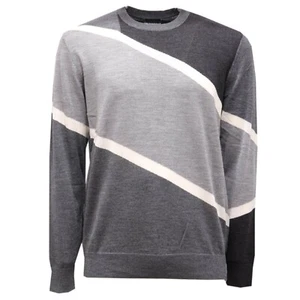 9361AH maglione uomo EMPORIO ARMANI grey wool sweater man - Picture 1 of 4