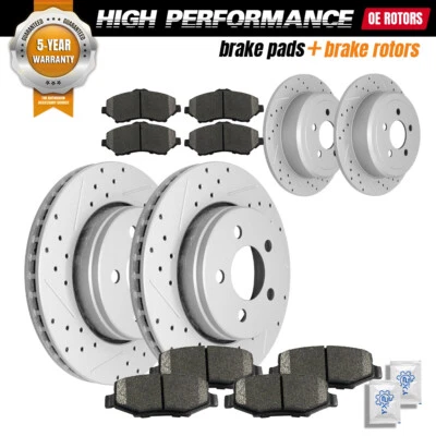 Front Rear Brake Rotors + Ceramic Pads for 2008 - 2011 Jeep Liberty Dodge Nitro - Image 1 of 4