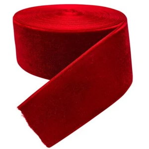 5Yards 1 1/2" 40mm Red Velvet Ribbon Bulk Christmas Decor Red 1 1/2"40mm - Picture 1 of 4