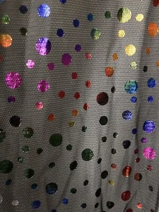 Transparenter schwarzer Organza Stoff helle Folie Tupfen 2 Yards Nähen Kostüm Zum Selbermachen - Bild 1 von 4