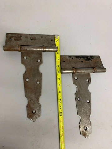 Vintage Large Pair Stanley Works Strap Hinges Barn Door Type Rustic Hardware Cover