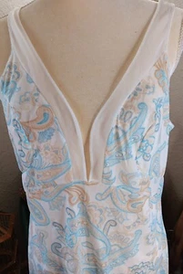 Sheer Slip Dress Sexy Paisley Boho Cottage Country M-L Lace Vtg MCM Euro 46 - Picture 1 of 13