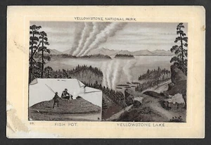 Victorian Trade Card - Jersey Coffee - Yellowstone Lake & Fish Pot- 1900+ - Picture 1 of 2