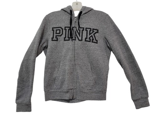 UNDERCOVER Pink Victoria's Secret Jacket Hoodie Womens XS XP Full Zip Logo Heather Gray