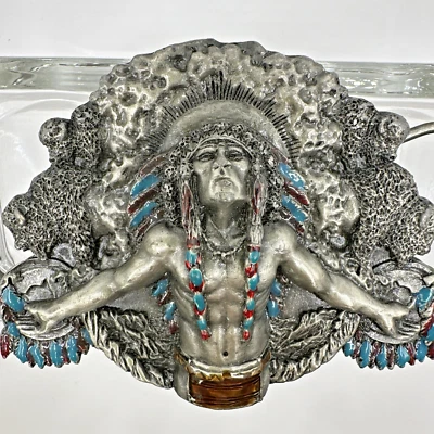 De colección 1981 Bergamota Color Latón Hebilla Cinturón BD1 Nativo Americano Ceremonia Chamán Foto 1 de 4