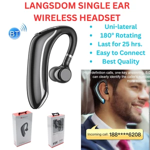 Langsdom BN04 Wireless Earphone 180° Rotating 25 Hours Single Bluetooth Headset - Picture 1 of 9