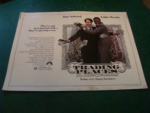 vintage movie poster: 1/2 sheet TRADING PLACES 1983 SCARCE 1/2 SHEET stained  - Picture 1 of 8