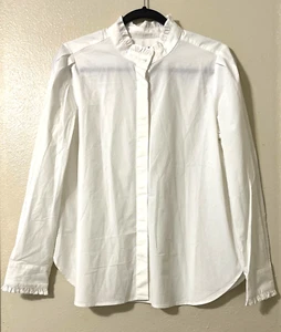 NWT Women's ANN TAYLOR White Button-down Long Sleeve Shirt Size M - Picture 1 of 6