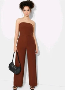 Wild Fable Women's Wide Leg Tube Jumpsuit Size XL Dark Brown - Picture 1 of 5