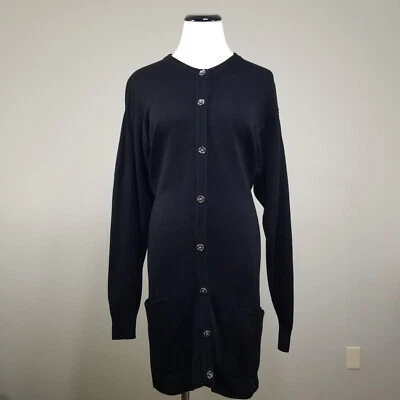 Cárdigan vintage Laura Ashley para mujer S/M Gran Bretaña plateado floral botones 3D Foto 1 de 4