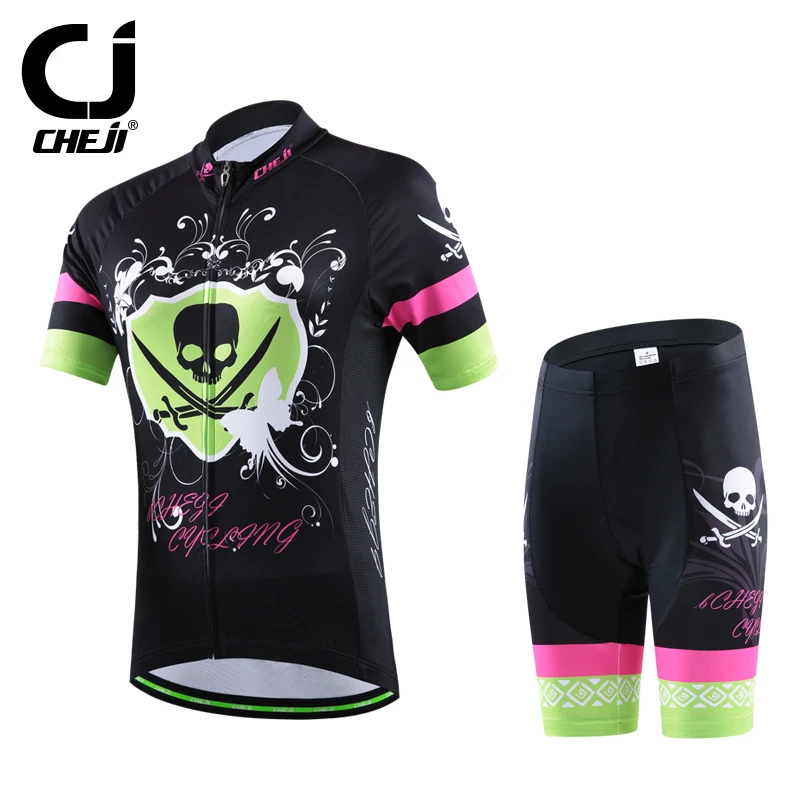 Женский велосипедный комплект CHEJI велосипед джерси рубашки и мягкие шорты комплект Coolmax - Изображение 1 из 1