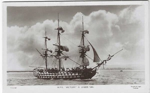 HMS VICTORY II UNDER SEGEL (ECHTE FOTOGRAFISCHE POSTKARTE) - Bild 1 von 1