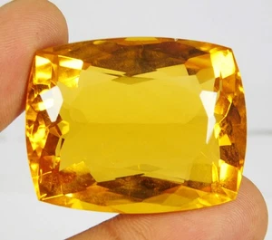 Piedra preciosa suelta natural corte cojín topacio amarillo 124,50 quilates certificado - Imagen 1 de 9