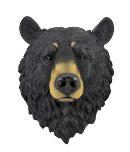 Zeckos Black Bear Head Mount Wall Statue Bust - Picture 1 of 4