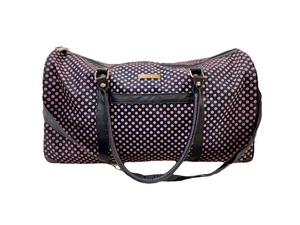 Target Exclusive Isaac Mizrahi Navy Blue & Pink Polka Dots Tote Bag Weekender - Picture 1 of 5