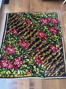 Verfolgungsjagd Kutsche Decke Pferdehaar Blumen Antik Vintage Buggy Schlitten Schoß Mängel - Bild 1 von 17
