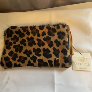 Parker & Hyde Mini Hyde Clutch Leopard Brasilianisches Rindsleder Beutel Tasche Quaste - Bild 1 von 14