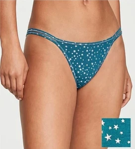 Victoria's Secret * BLAU SILBER STERN DOPPELTER TRÄGER STRING HÖSCHEN * Small * Neu mit Etikett - Bild 1 von 5