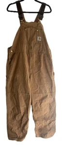 Mono Carhartt De Colección Para Hombres Doble Rodilla EE. UU. Babero de Trabajo Golpeado *Leer Descripción*  - Imagen 1 de 19