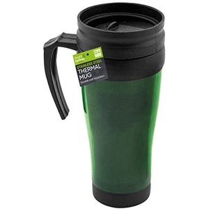 Grün Thermoskanne Reisebecher Tee Kaffee Thermo Trinkflasche Tasse Slide Top 400ml - Bild 1 von 6