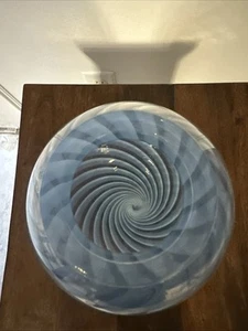 AVON VENEZIANISCHE WIRBEL KUNSTGLAS EIFÖRMIG BLAU WIRBEL VASE JAPAN 1985 - Bild 1 von 13