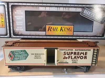 MTH Rail King Merchant's Biscuit Company Die-Cast Reefer 30-8616 MBLX 3901 New - Image 1 of 4