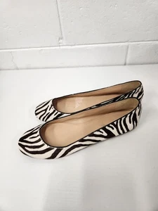 J.Crew Collection Nora Damen-Ballerinas Kalbshaarleder Zebra, Größe 9, braun - Bild 1 von 7