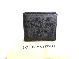 Auth LOUIS VUITTON Taiga Ardoise Leather Coin Purse Porto Monnaie Boite #a900 - Picture 1 of 12