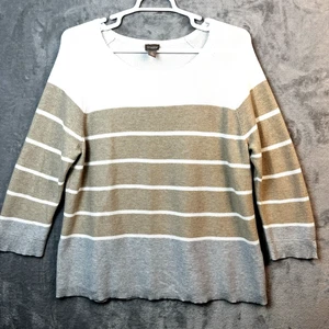 Chicos Damen Pullover Größe 3 XL horizontale Streifen minimalistisch reifer Farbblock - Bild 1 von 10