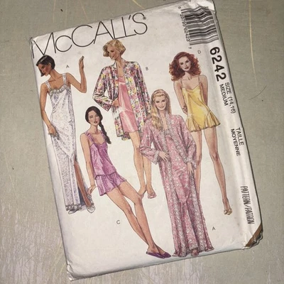 McCalls Pattern 6242 Misses Robe Nightgown Camisole Short Teddy Size 14/16 Med. - Image 1 of 4