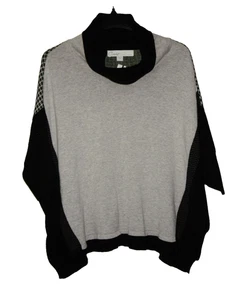 Top Curio New York Mujer L Negro Gris Blanco Color Bloque Capucha Tejido Manga Corta - Imagen 1 de 10