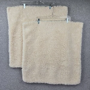 Pottery Barn Sherpa Kissenbezüge Creme Lammfell Kunstfell Reißverschluss 2er Set 24x24 - Bild 1 von 8