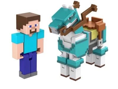 Figura de acción Mattel Minecraft Steve y caballo blindado nueva Foto 1 de 4