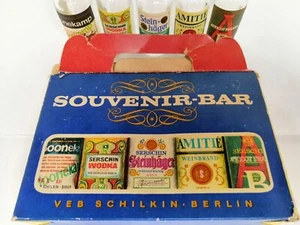 Vintage Mini Alkohol Flaschen Konvolut 5 Miniatur Glas Souvenir Bar leer - Bild 1 von 7