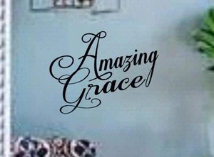 AMAZING GRACE Wall Art vinyl Decals Car Window Jesus Christ God Bible NEW - Picture 1 of 12