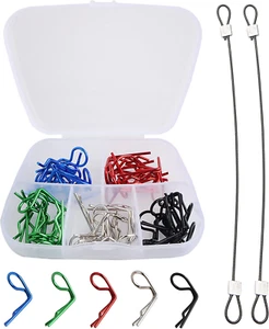 50 Pieces 90-Degree Angle Body Clips Bent Springy Pins & RC Car Clip Pin Steel W - Picture 1 of 12