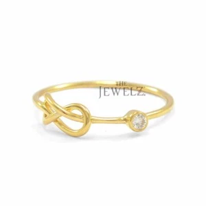 14K Gold 0.05 CT VS/F-G Diamond Infinity Love Knot Ring - The Jewelz - Picture 1 of 3