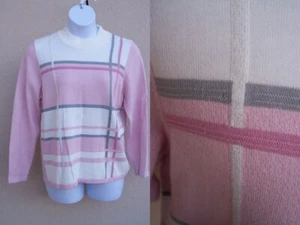 Allison Daley II NEW pink gray white sweater plus size 1x 0x EASTER SPRING top - Picture 1 of 9