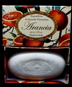 SAPONIFICIO ARTIGIANALE FLORENTINO ARANCIA ORANGE SCENTED SOAP ITALY 10.5 OZ BAR - Picture 1 of 7