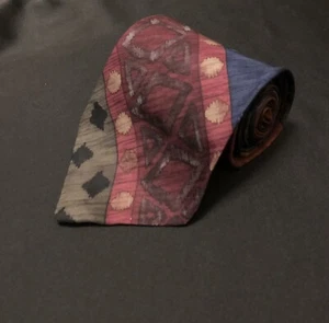 VTG John Henry 100% Silk Tie. Abstract Design Geometric Art Florals. Multicolor - Picture 1 of 10